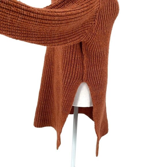 Free People Oversized Chunky Knit Turtleneck Sweater Burnt Orange size XS - Picture 4 of 7
